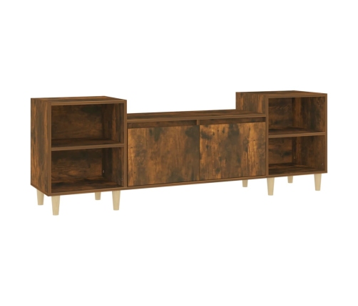 Mueble para TV madera contrachapada roble ahumado 160x35x55 cm