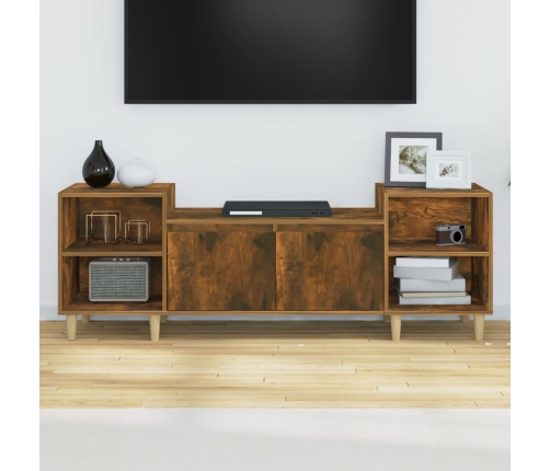 Mueble para TV madera contrachapada roble ahumado 160x35x55 cm