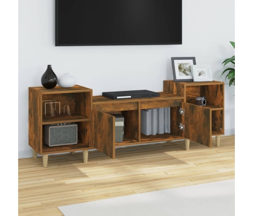 Mueble para TV madera contrachapada roble ahumado 160x35x55 cm