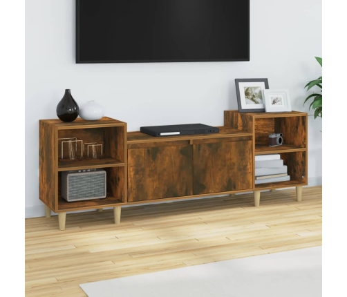 Mueble para TV madera contrachapada roble ahumado 160x35x55 cm