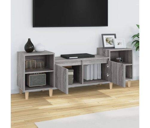 Mueble para TV madera contrachapada gris Sonoma 160x35x55 cm