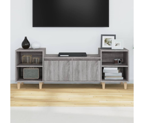 Mueble para TV madera contrachapada gris Sonoma 160x35x55 cm