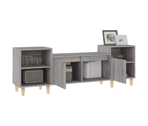 Mueble para TV madera contrachapada gris Sonoma 160x35x55 cm