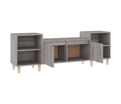 Mueble para TV madera contrachapada gris Sonoma 160x35x55 cm