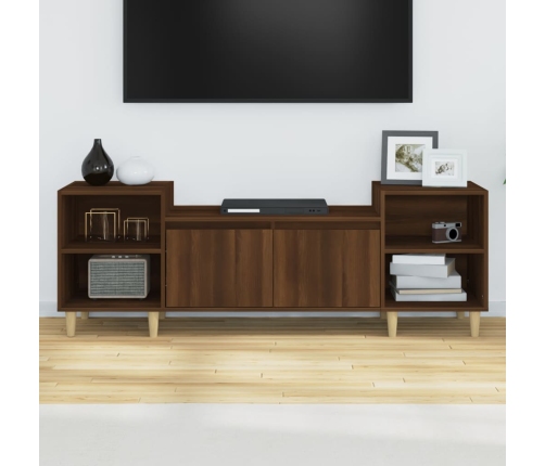 Mueble para TV madera contrachapada marrón roble 160x35x55 cm