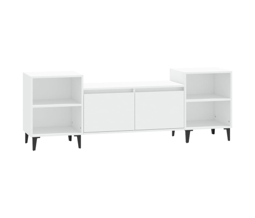 Mueble para TV madera contrachapada blanco 160x35x55 cm