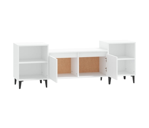 Mueble para TV madera contrachapada blanco 160x35x55 cm