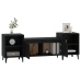 Mueble para TV madera contrachapada negro 160x35x55 cm