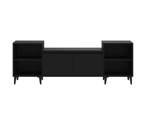 Mueble para TV madera contrachapada negro 160x35x55 cm