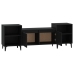 Mueble para TV madera contrachapada negro 160x35x55 cm