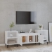 Mueble para TV madera contrachapada blanco brillo 160x35x55 cm