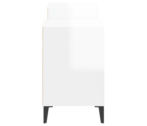 Mueble para TV madera contrachapada blanco brillo 160x35x55 cm