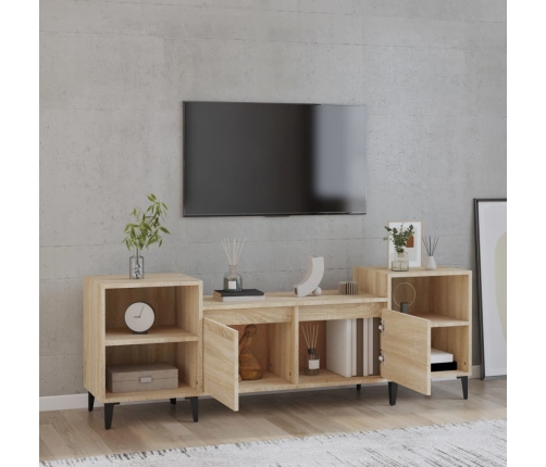 Mueble para TV madera contrachapada roble Sonoma 160x35x55 cm