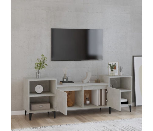 Mueble para TV madera contrachapada gris hormigón 160x35x55 cm