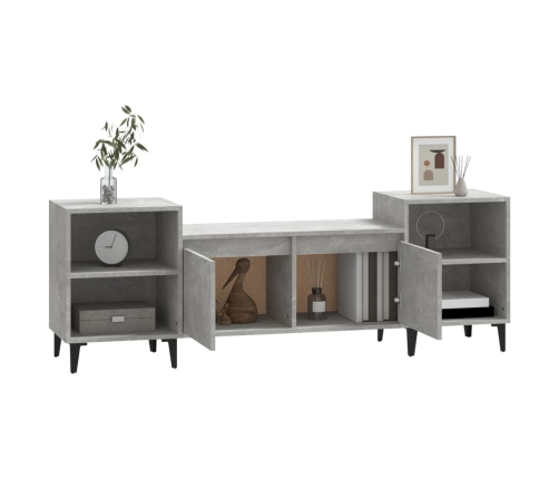 Mueble para TV madera contrachapada gris hormigón 160x35x55 cm