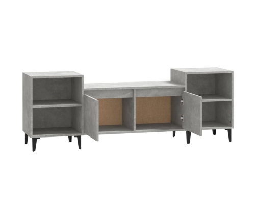 Mueble para TV madera contrachapada gris hormigón 160x35x55 cm