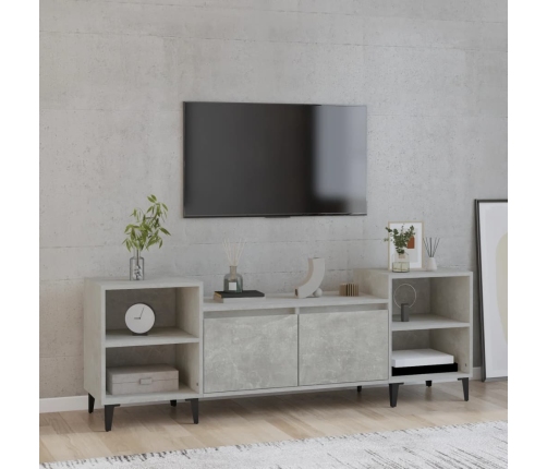 Mueble para TV madera contrachapada gris hormigón 160x35x55 cm