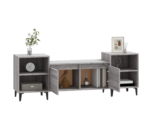 Mueble para TV madera contrachapada gris Sonoma 160x35x55 cm