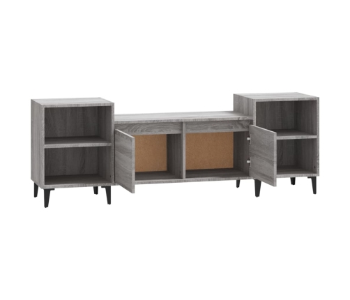 vidaXL Mueble para TV madera contrachapada gris Sonoma 160x35x55 cm