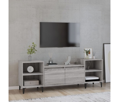 Mueble para TV madera contrachapada gris Sonoma 160x35x55 cm