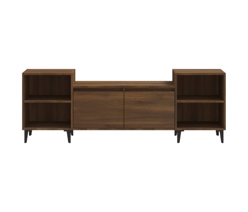 Mueble para TV madera contrachapada marrón roble 160x35x55 cm