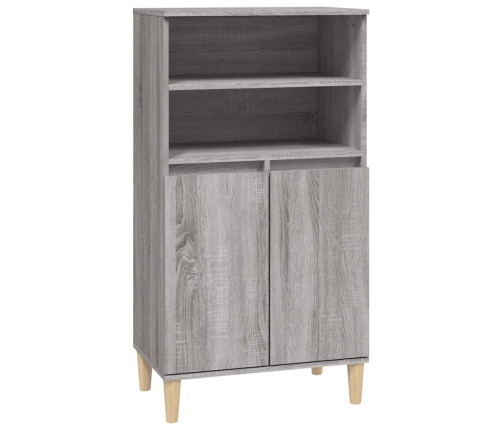 Aparador alto de madera contrachapada gris Sonoma 60x36x110 cm