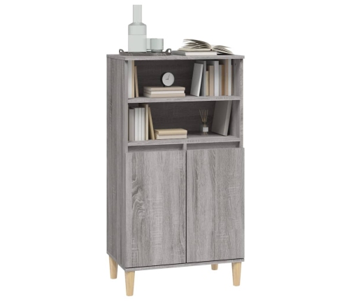 Aparador alto de madera contrachapada gris Sonoma 60x36x110 cm