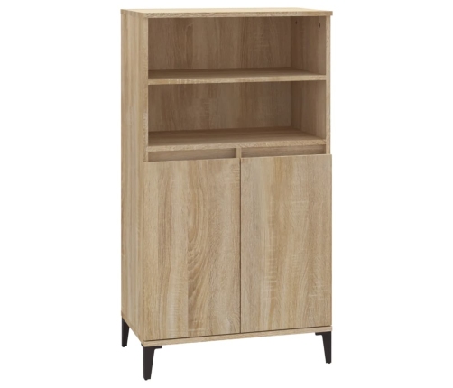 Aparador alto madera contrachapada color roble 60x36x110 cm