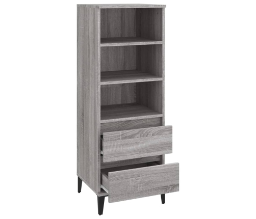 Aparador alto madera contrachapada gris Sonoma 40x36x110 cm