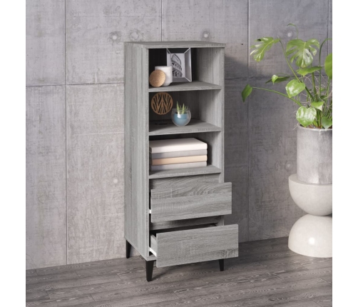 Aparador alto madera contrachapada gris Sonoma 40x36x110 cm