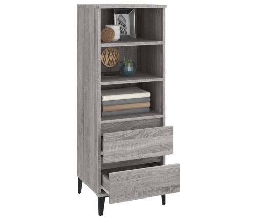 Aparador alto madera contrachapada gris Sonoma 40x36x110 cm