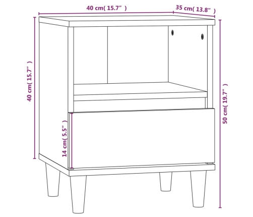 vidaXL Mesita de noche roble Sonoma 40x35x50 cm