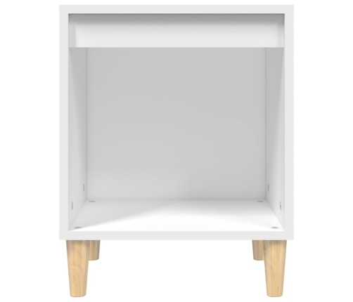 Mesita de noche madera contrachapada blanco 40x35x50 cm