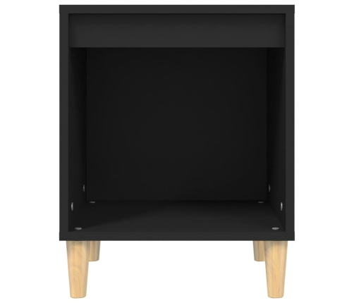 Mesita de noche madera contrachapada negro 40x35x50 cm