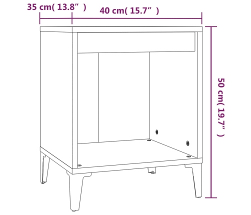 vidaXL Mesita de noche roble marrón 40x35x50 cm