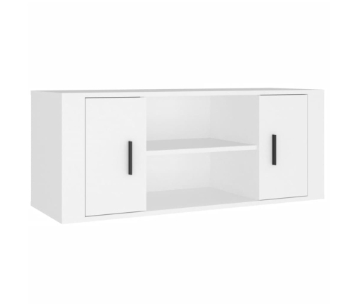 Mueble para TV madera contrachapada blanco 100x35x40 cm