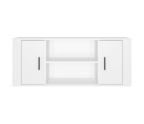 Mueble para TV madera contrachapada blanco 100x35x40 cm