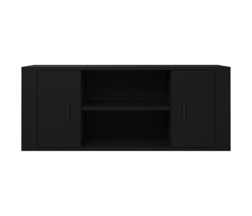 vidaXL Mueble para TV madera contrachapada negra 100x35x40 cm