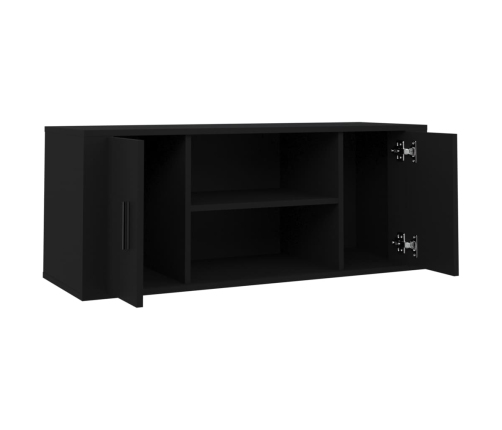 vidaXL Mueble para TV madera contrachapada negra 100x35x40 cm