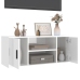 Mueble de TV madera contrachapada blanco brillo 100x35x40 cm