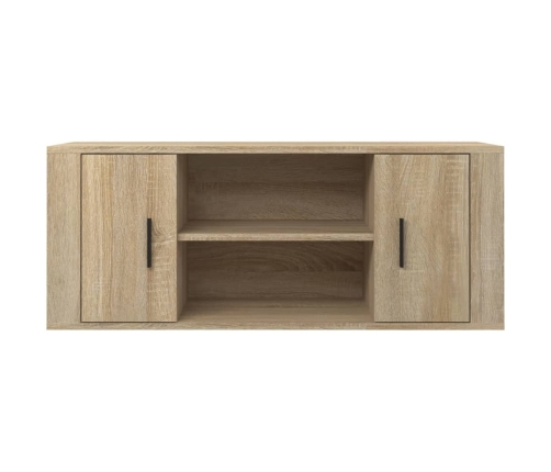 Mueble para TV madera contrachapada color roble 100x35x40 cm