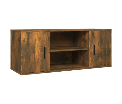 Mueble para TV madera contrachapada roble ahumado 100x35x40 cm