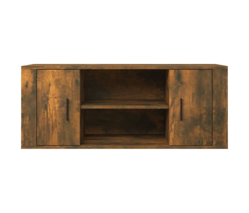 Mueble para TV madera contrachapada roble ahumado 100x35x40 cm