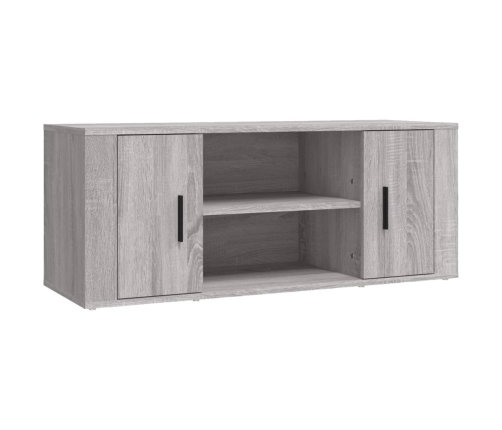 Mueble de TV madera contrachapada gris Sonoma 100x35x40 cm