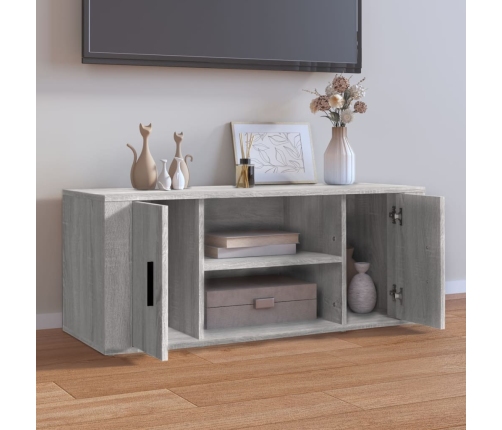 Mueble de TV madera contrachapada gris Sonoma 100x35x40 cm