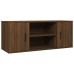 Mueble TV madera contrachapada color marrón roble 100x35x40 cm