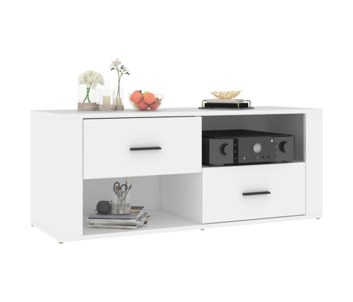 Mueble para TV madera contrachapada blanco 100x35x40 cm