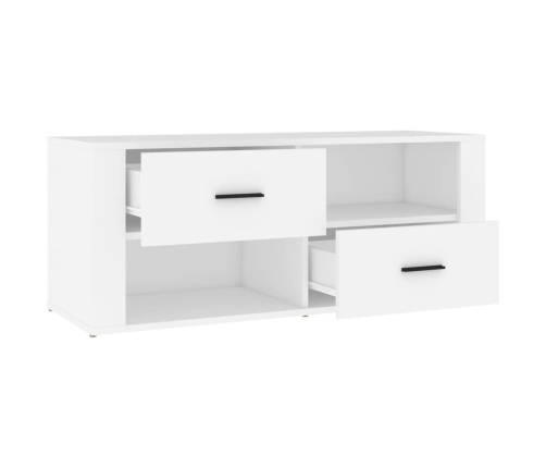 Mueble para TV madera contrachapada blanco 100x35x40 cm