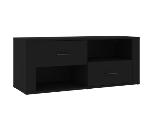 Mueble para TV madera contrachapada negra 100x35x40 cm