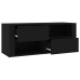 Mueble para TV madera contrachapada negra 100x35x40 cm